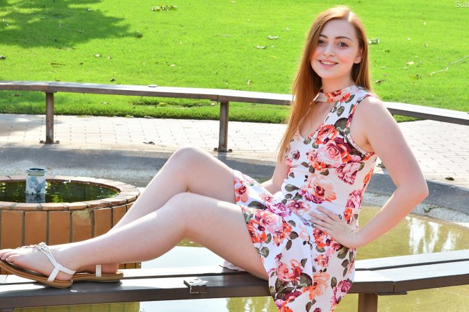 Ginger Sutton FTV masturbates when dining in the cafe photo 13
