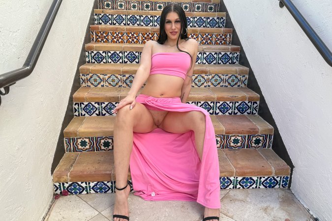 Bri FTV shows off her tattooed ass on stone steps photo 17