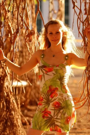 Fiona FTV poses in a floral dress photo 10