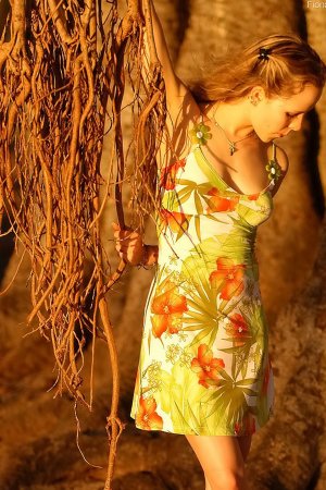 Fiona FTV poses in a floral dress photo 12