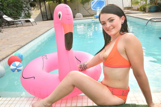 Imani FTV teases in the pool with her toy photo 5