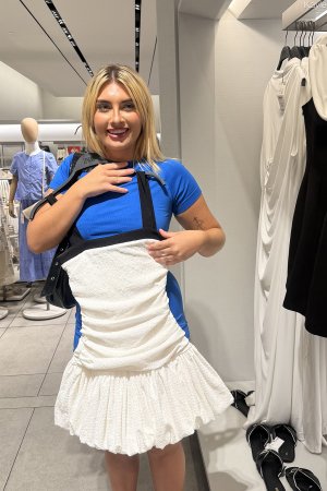 Kaylee FTV strips in the fitting room photo 2