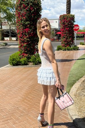 Erica FTV flashes her ass and pussy in the mall courtyard photo 16