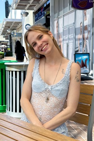 Erica FTV flashes her ass and pussy in the mall courtyard photo 19